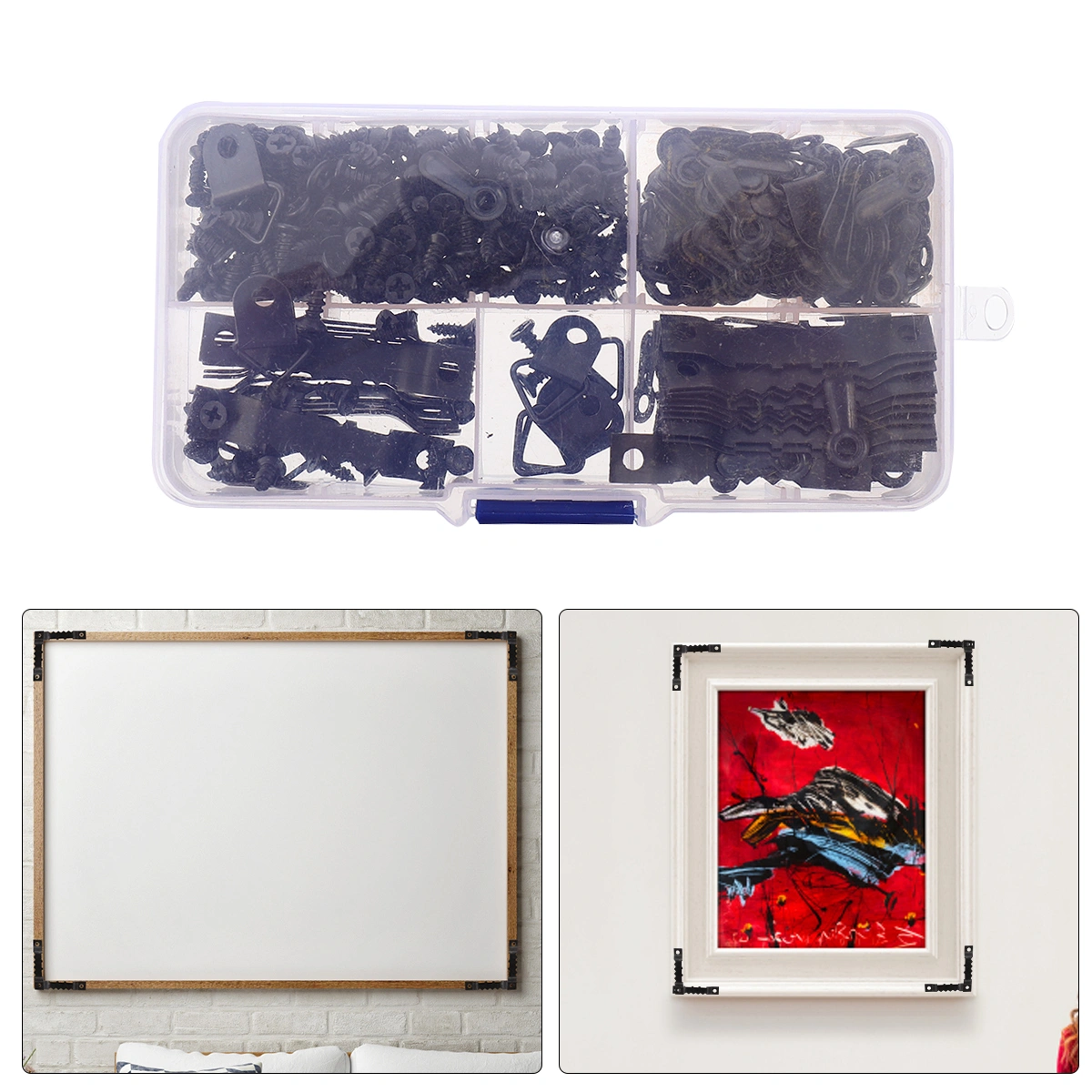 550 Pcs Picture Hangers Kit Heavy Duty Picture Hangers Assortment Kit with Box