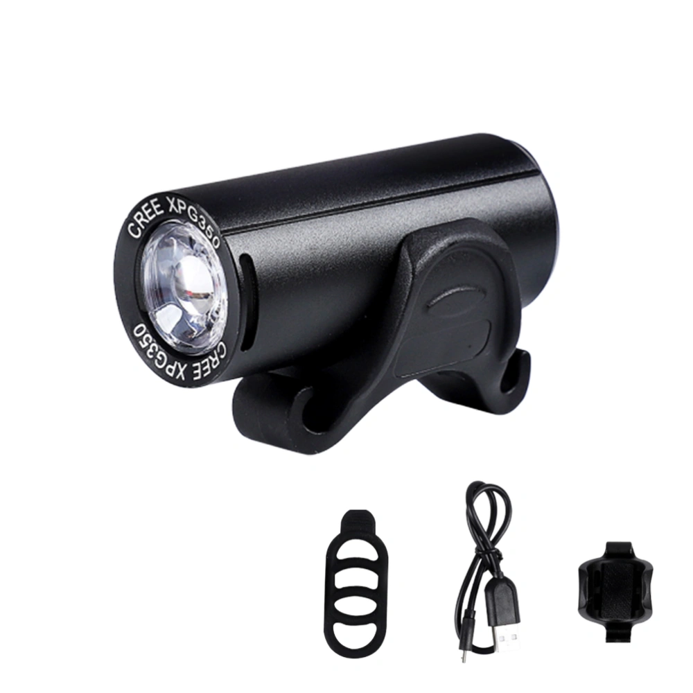 Black 350 Lumens Waterproof USB Rechargeable MTB Front Light Bike XPG LED Headlight Flashlight Accessories