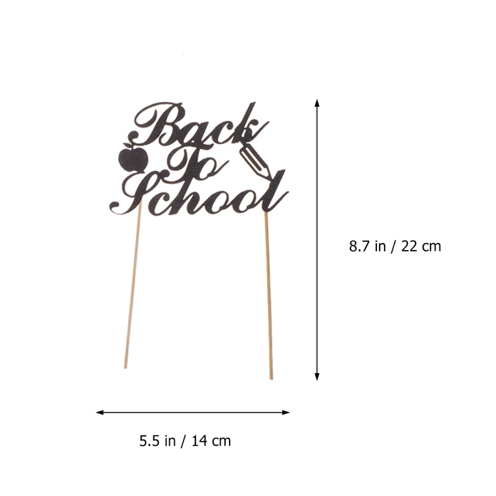 3pcs Back to School Words Cake Toppers Baking Cake Picks Decoration for School Party