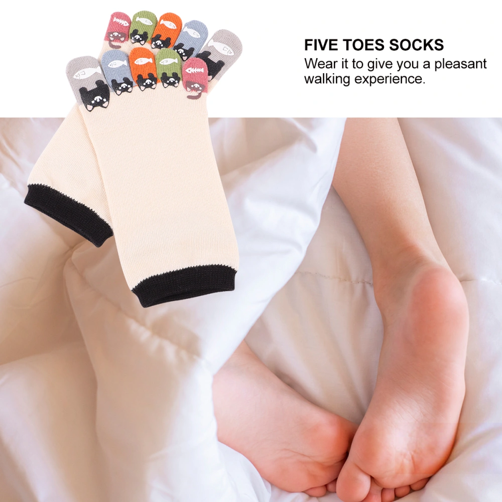 1 Pair  Five Toes Socks Casual Cotton Socks Breathable Socks Fashion Footwear