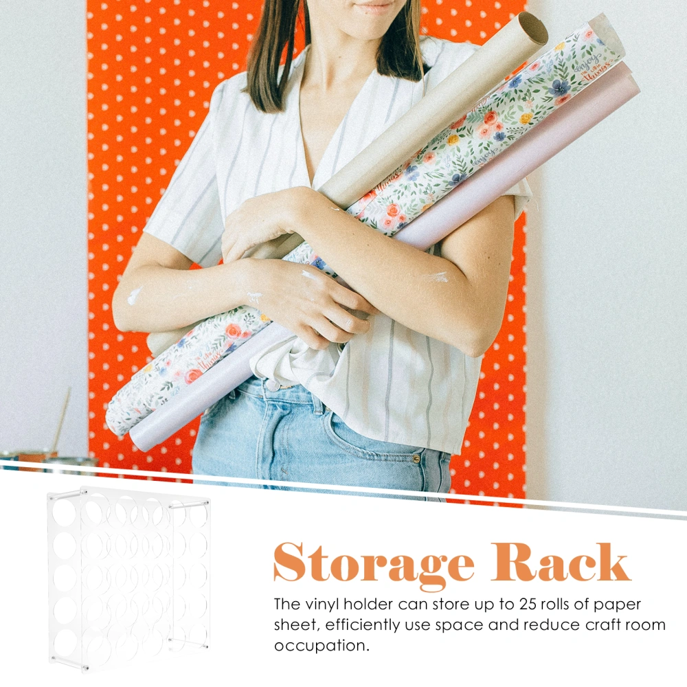 Vinyl Roll Storage Rack Tabletop Vinyl Roll Holder Vinyl Storage Organizer Craft Room Vinyl Roll Rack