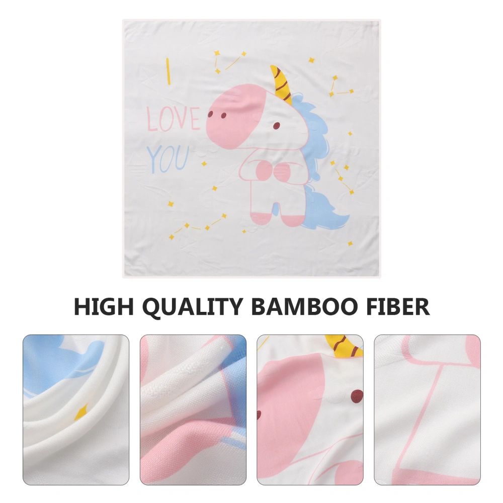 1pc Dual-layer Baby Bath Towel Cartoon Pattern Cool Quilt Air Conditioner Quilt