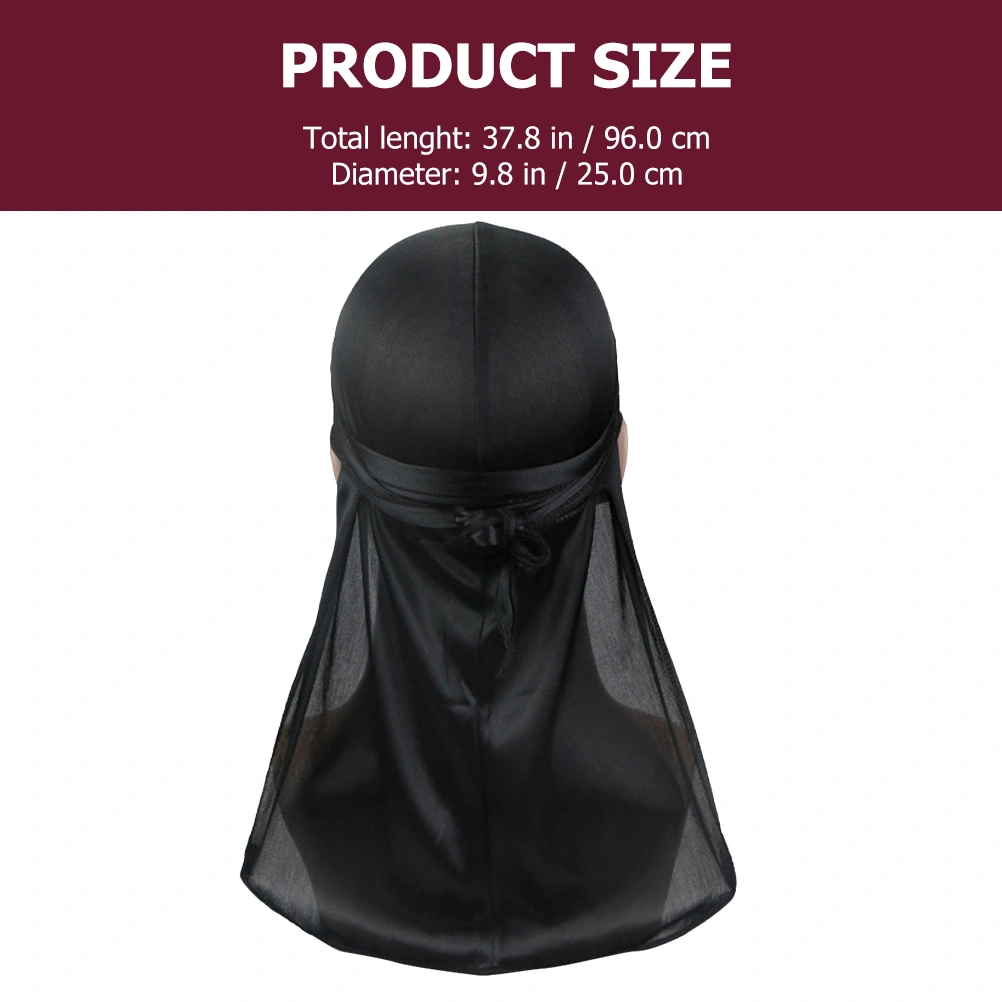 Silk Durag Long Tail Durags Headwraps Satin Elastic Durag for Men Women Waves