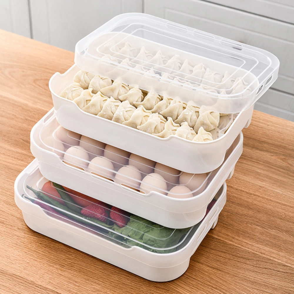 24 Grids Egg Storage Box Plastic Egg Tray Plastic Refrigerator Egg Storage Box Drawer Type Egg Dispenser Kitchen Egg Container for Home (White)