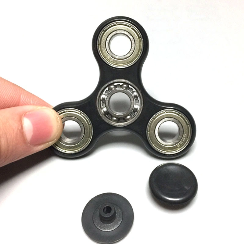 Tri-Spinner Fidget Toy With Premium Hybrid Ceramic Bearing Focus Anxiety Relief Toys (Black)