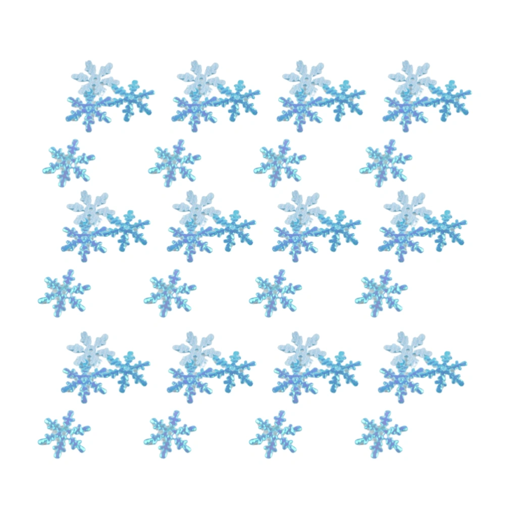 4 Packs 2CM Blue Christmas Snowflake Confetti Bright Table Confetti Plastic Fake Snowflakes Glitter Paillette Ornaments for Winter Wedding Christmas Party(300pcs in 1 Pack)