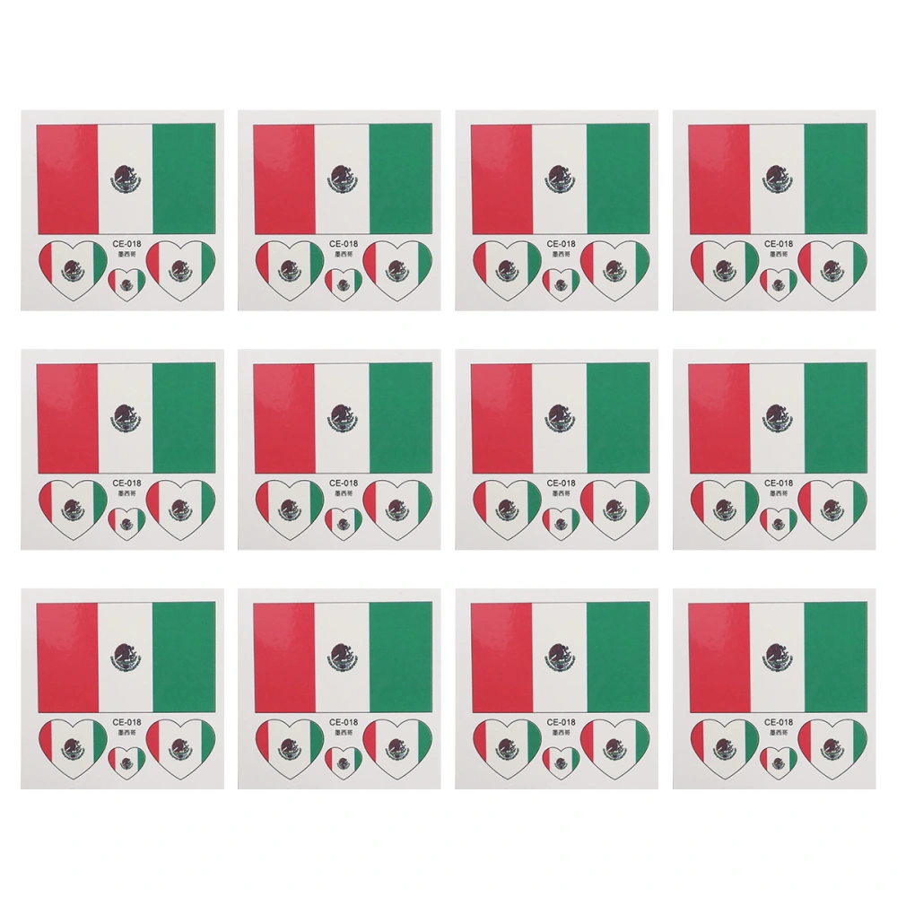 12 Pcs Country Flag Stickers Fashion Sports Body Face Art Decals  (Mexico)