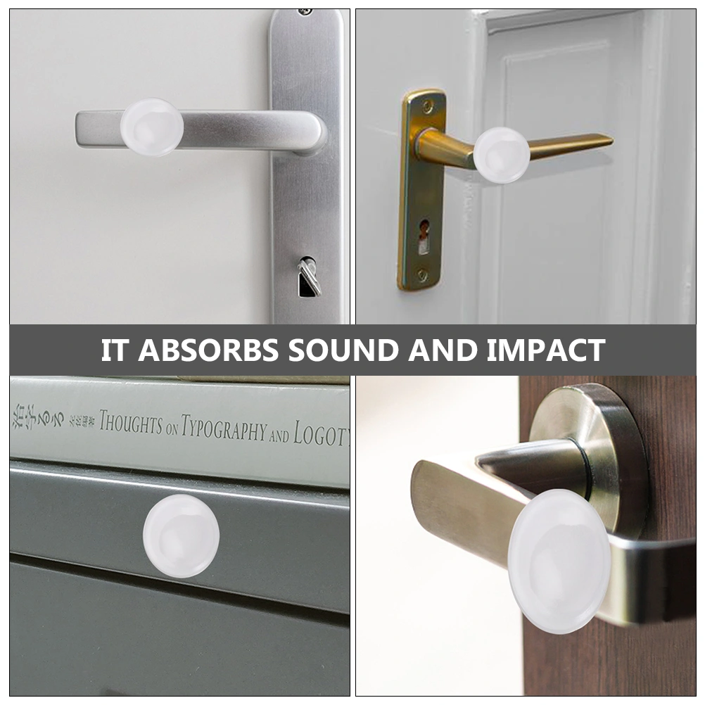 6pcs Transparent Door Stoppers Wall Protectors Round Door Handle Bumpers