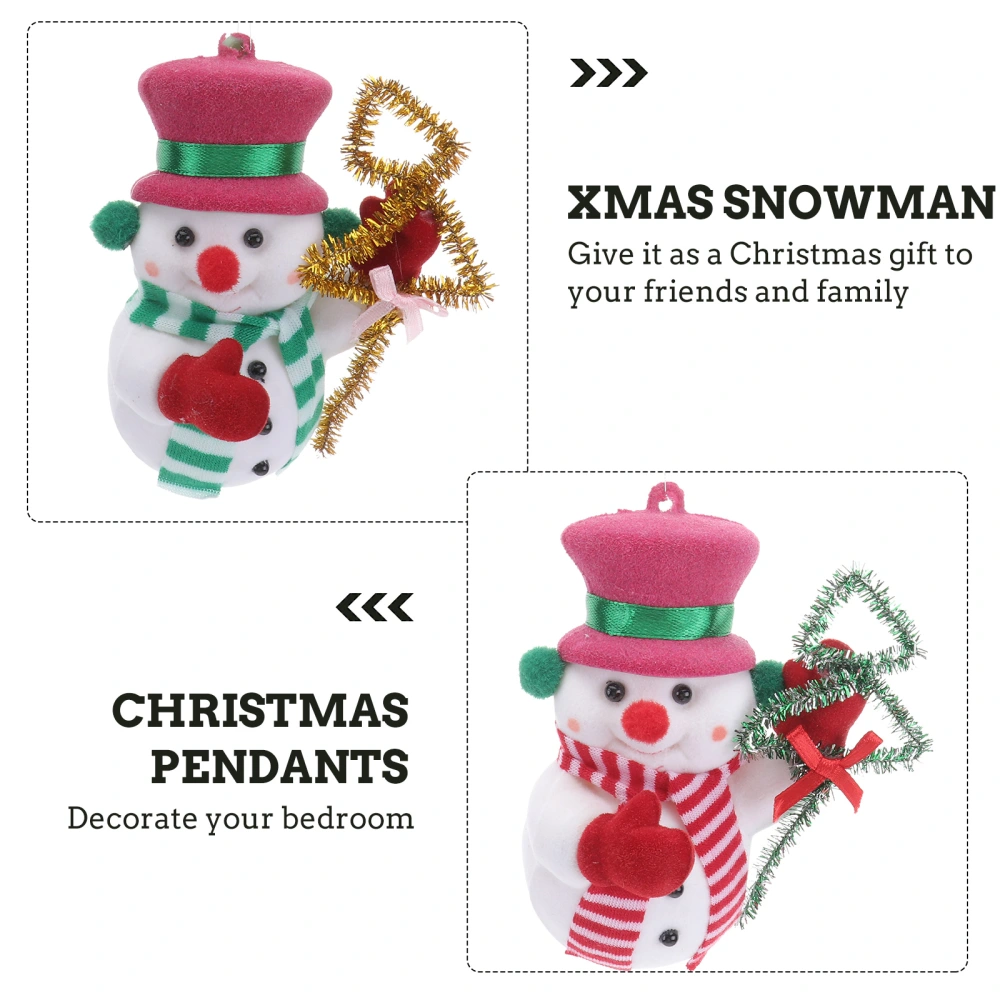 2pcs Christmas Snowman Ornaments Xmas Tree Hanging Pendants (Random Style)