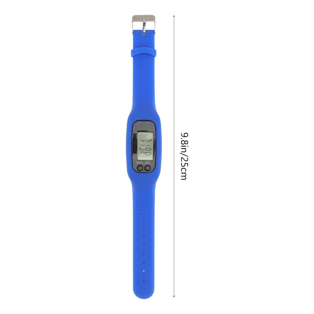 2pcs Men Women Electronic Watch Digital LCD Pedometer Run Step Walking Distance Calorie Counter Watch Bracelet (Blue)