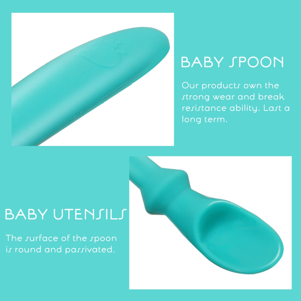 1pc Baby Utensils Flexible Tableware Spoon Infant Silicone Training Spoon