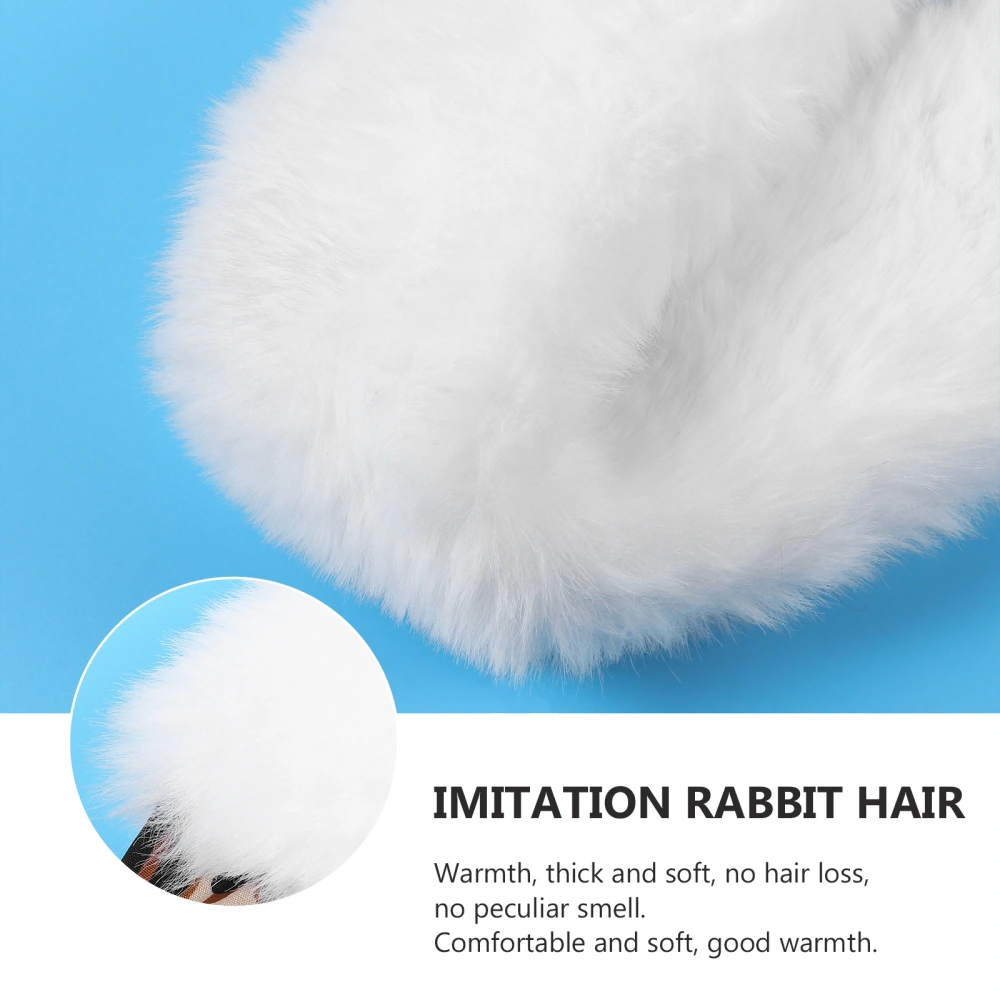 1pc Imitation Rabbit Hair Scarf Warm Plush Neck Collar for Autumn and Winter