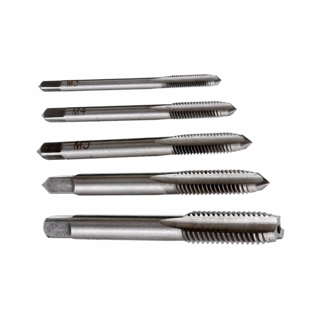 5pcs M5 M8 HSS Spiral Point Machine Screw Plug Tap Set Metric Straight Flute Thread Hand Tool