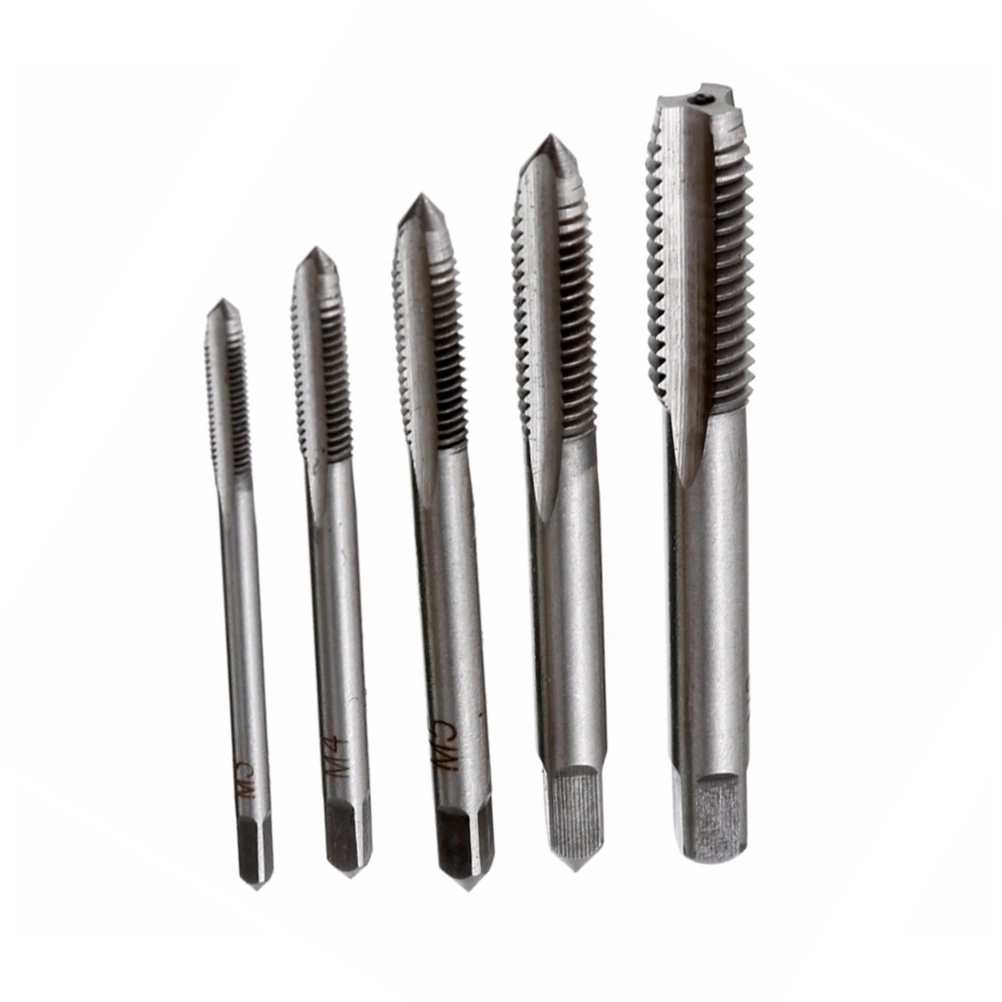 5pcs M5 M8 HSS Spiral Point Machine Screw Plug Tap Set Metric Straight Flute Thread Hand Tool