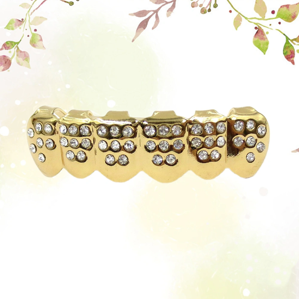 Rhinestone Tooth Socket Copper Teeth Brace Shiny Teeth Decoration Teeth Accessories Golden (Lower Tooth)