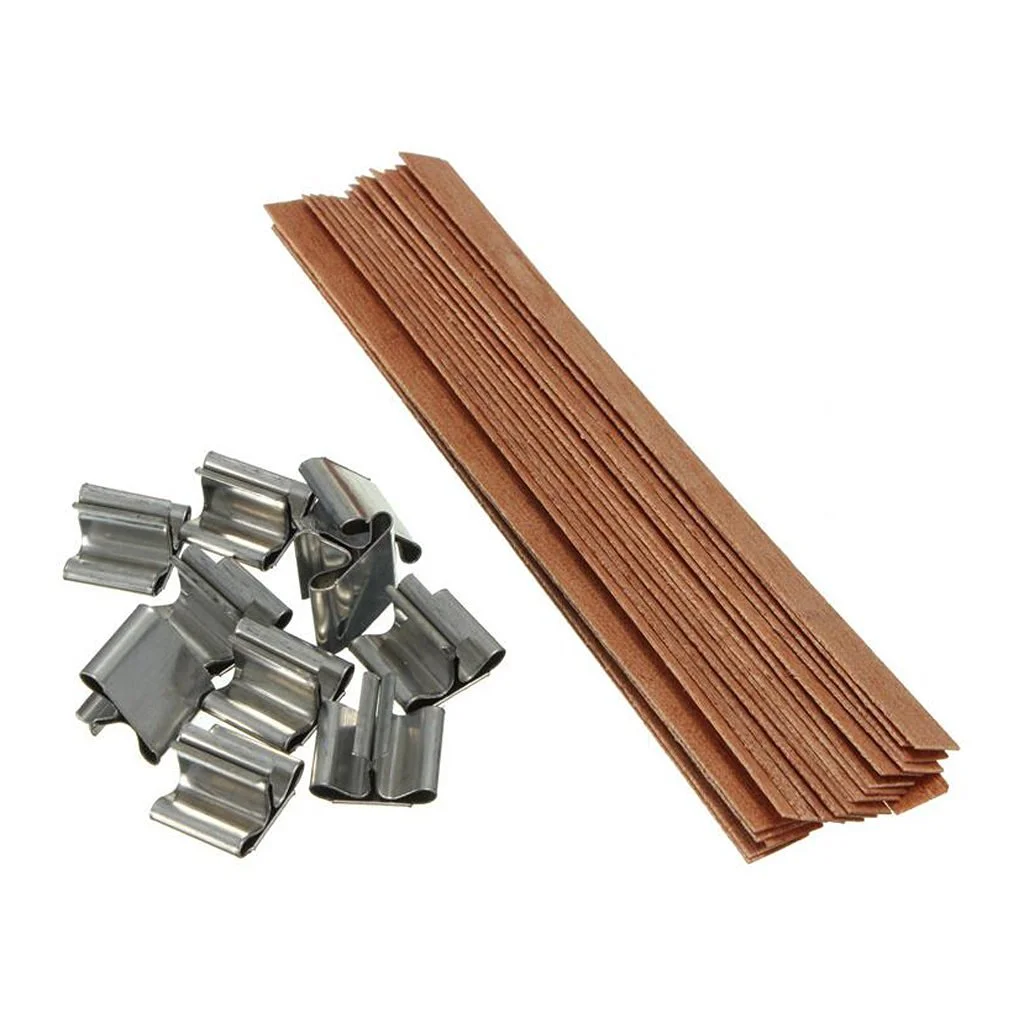 50PCS 12.5*150MM Wooden Wicks for Candle Making DIY Candle (Brown)