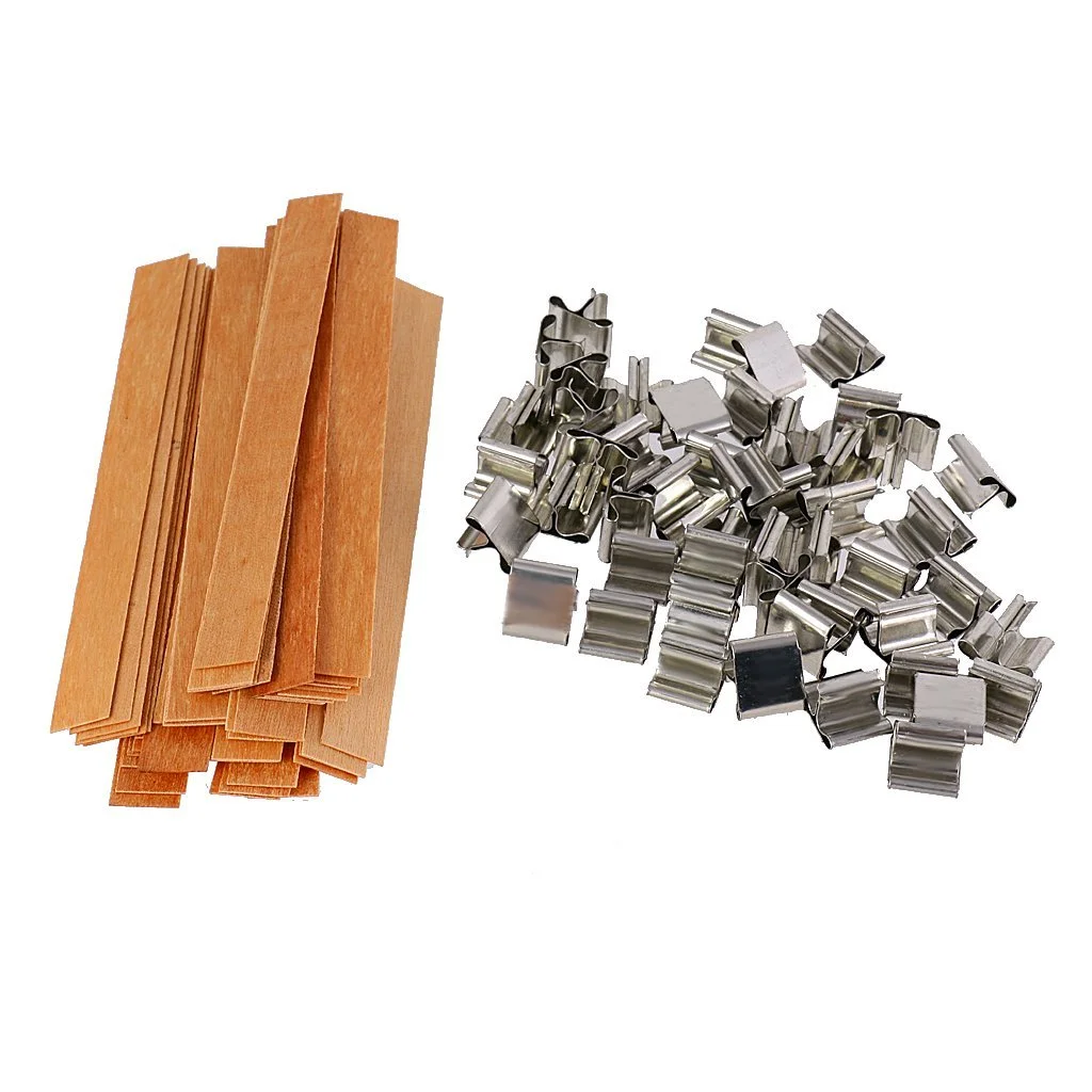 50PCS 12.5*150MM Wooden Wicks for Candle Making DIY Candle (Brown)