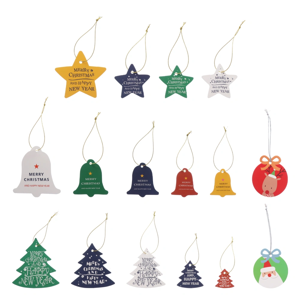 34Pcs/3 Sets Christmas Themed Tags Paper Tags Gift Cards Xmas Tree Pendants