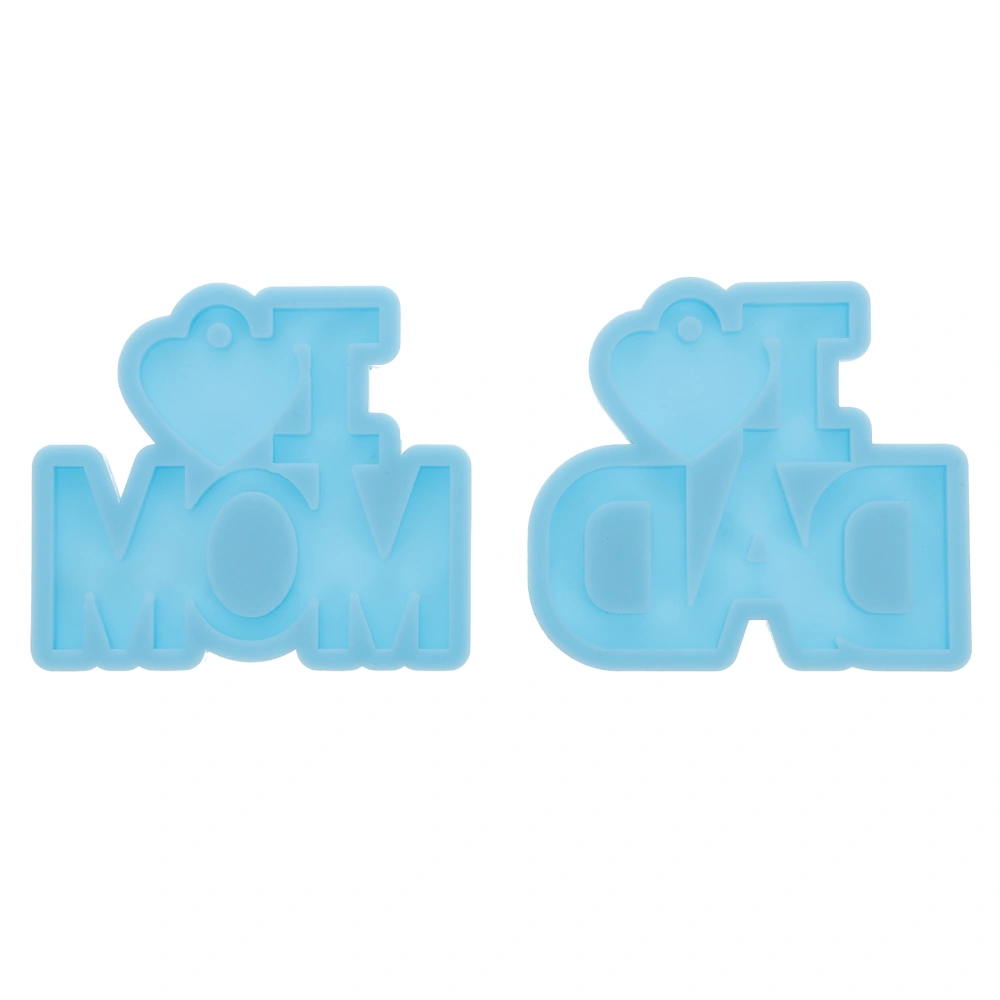 2pcs Silicone Keychain Molds Resin Mold for DIY Mom Dad Gift Keychain Charms