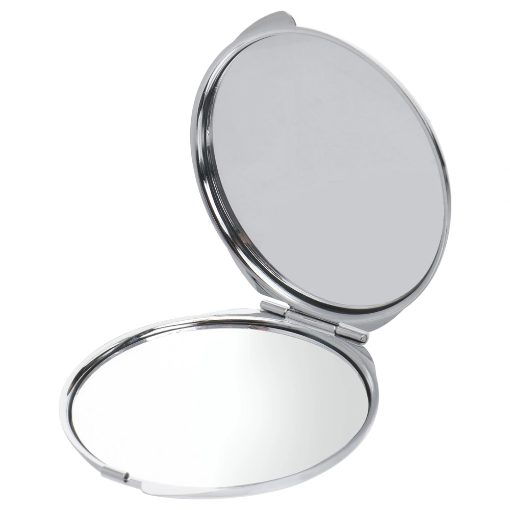 1Pc Exquisite Makeup Mirror Chic Round Pocket Mirror Portable Foldable Mirror