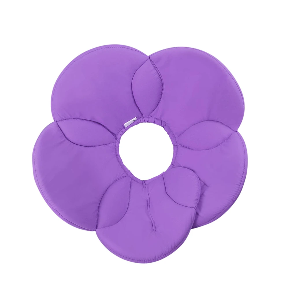 Pet Protective Collar Flower Elizabethan Collar Creative Pet Neck Circle for Cat Dog (Purple, Size S)