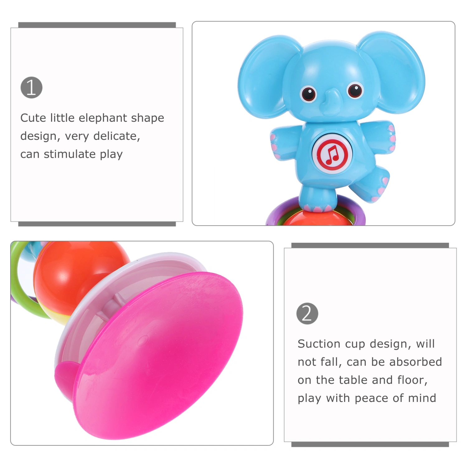 Baby Eating Toys Rotating Bell Toys Baby Table Toy Baby Bell with Sucker