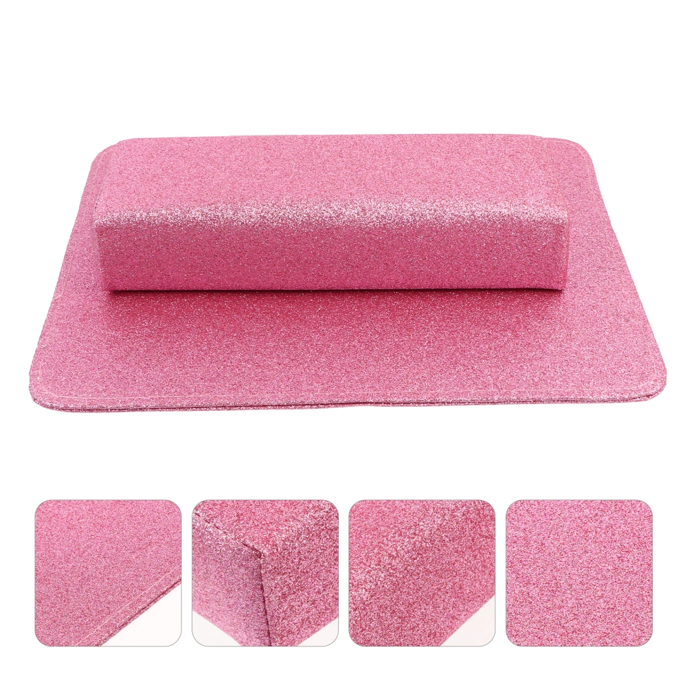 1 Set/2pcs Nail Art Hand Rest Cushion Sequin Nail Salon Wrist Rest Pillow Pad