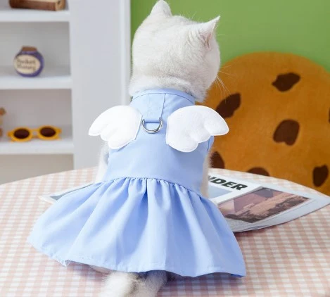 Lovely Pet Dress Detailed Pet Dog Skirt Summer Pet Cat Dress Angel Design Pet Clothes