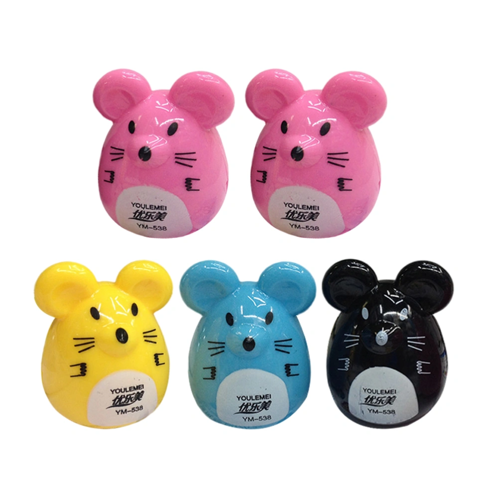 5PCS Adorable Pencil Sharpener Mouse Model Pencil Sharpener Mini Stationery Supplies Pencil Sharpening Tool for Home Office School Studant (Random Color)