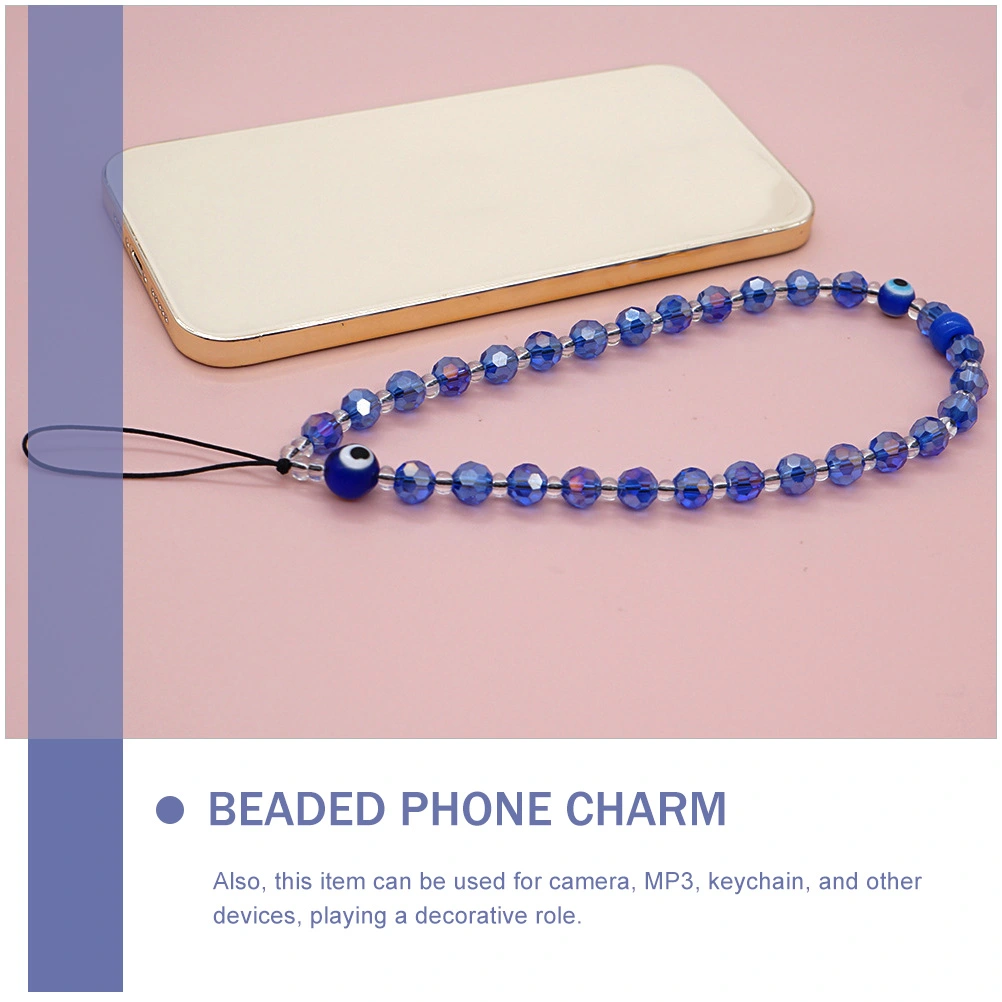Evil Eye Phone Lanyard Anti-lost Beaded Chain Phone Charm Phone Wrist Strap