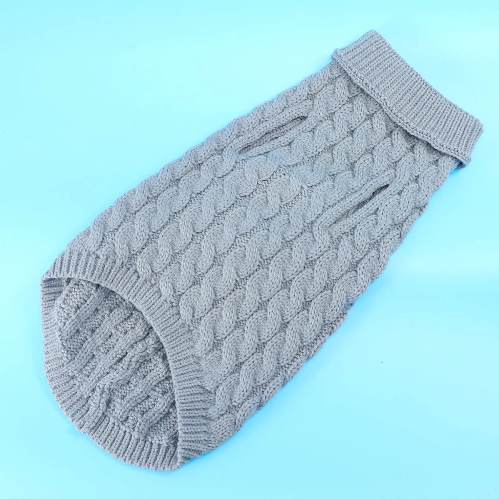 Thin Sweater Fashion Pet Costume Knitted Clothes Pet Supplies for Dog Puppy (Grey, Size XL)