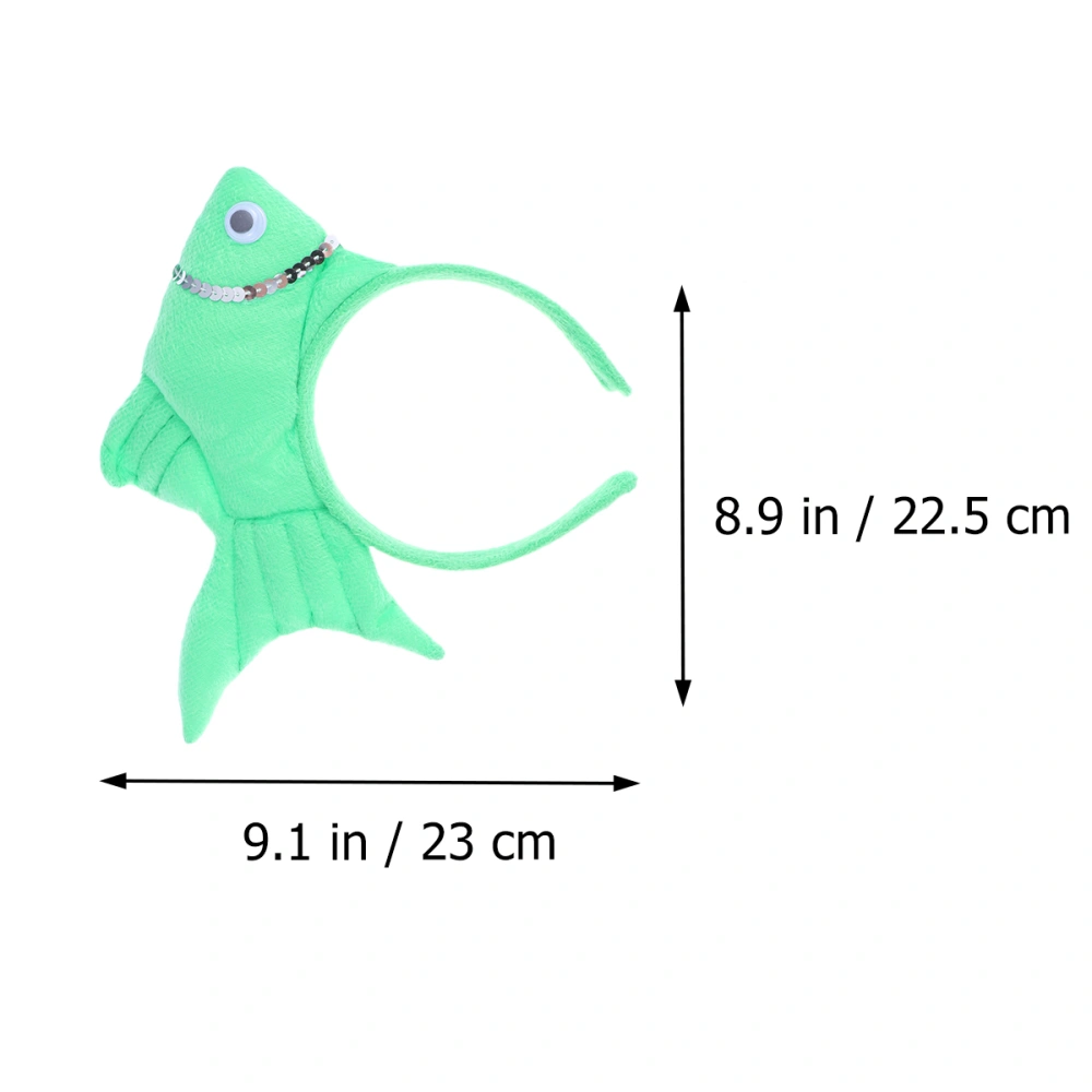 Goldfish Headband Stereoscopic Animal Headwear Headdress Children Kindergarten Party Costume Halloween Cosplay Show Hair (Green)