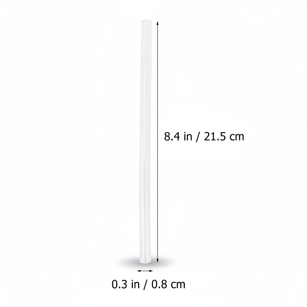 1 Set 12Pcs Glass Straws High Borosilicate Glass Straight Bend Straws (Transparent)