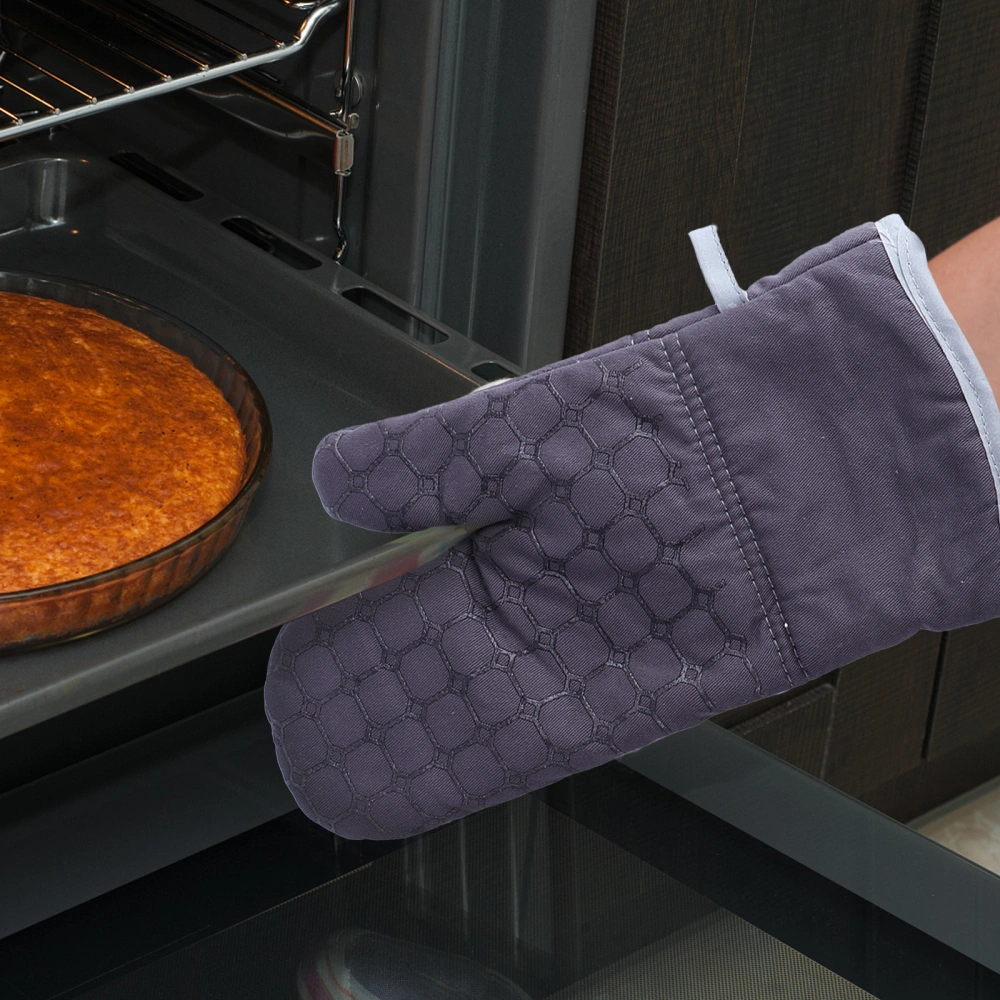 1 Set/6pcs Oven Mitts Heat Resistant Kitchen Gloves Cooking Gloves with Cushion