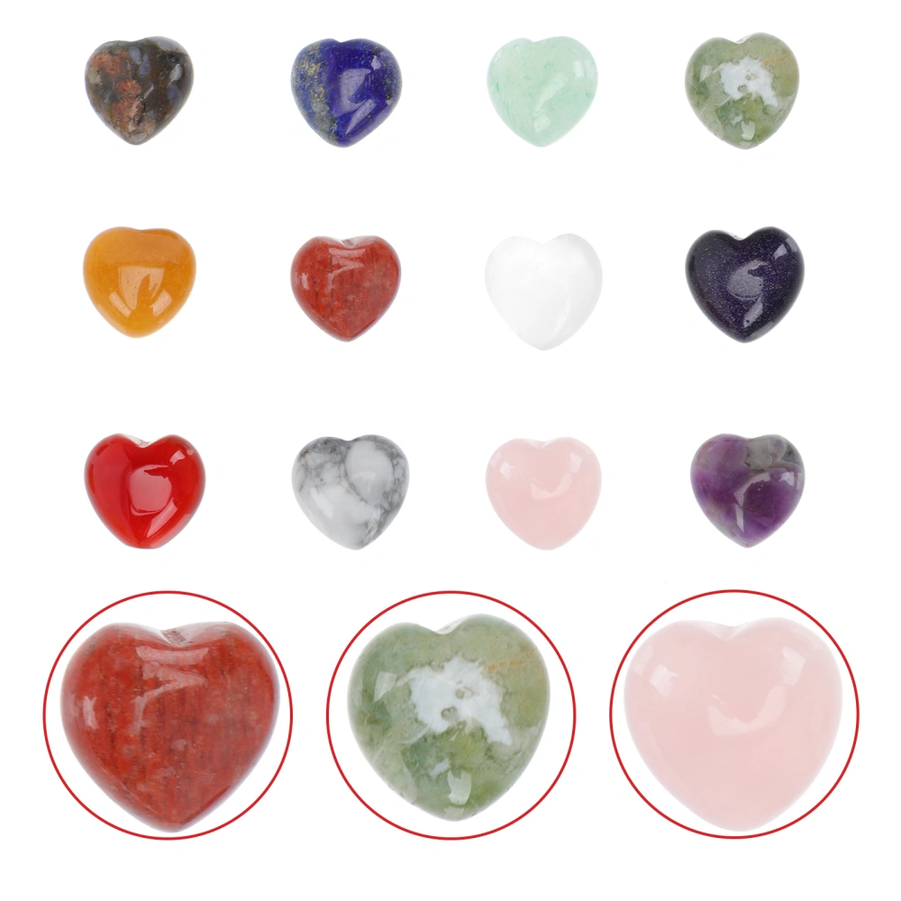 12pcs Miniature Love-heart Shaped Stones Home Desktop Adorns Collective Stones