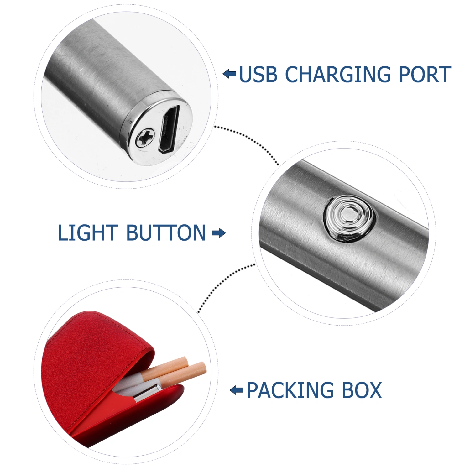 1 Set of Cigarette Plastic Box Cigar Lighter USB Cigarette Lighter for Home