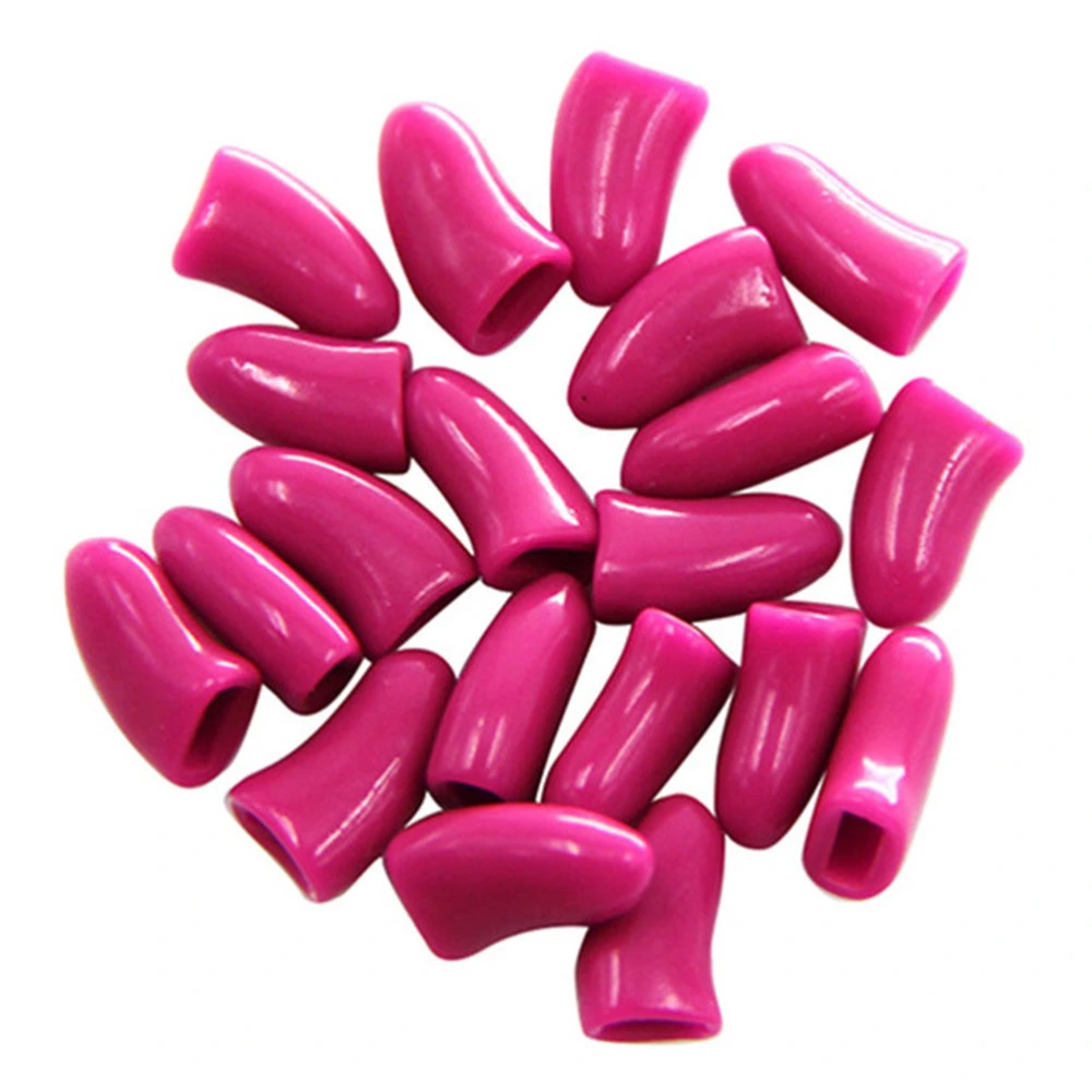 20 Pcs Lovely Pet Cat Paw Claw Control Nail Caps Covers Protector Size S (Rosy)