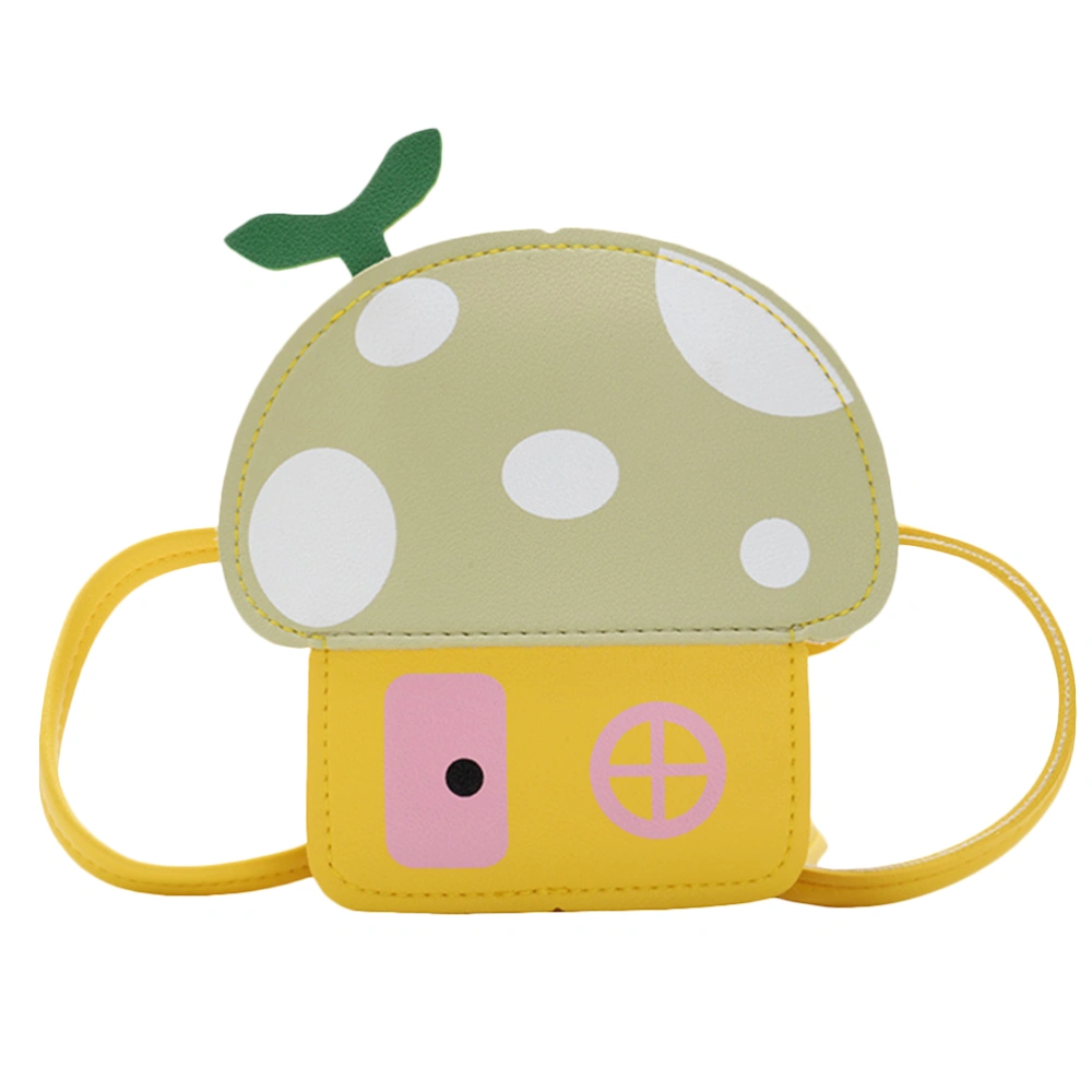 1pc Kids Mushroom Bag Cartoon Change Bag Coin Bag Fashionable Coin Purse Shoulder Bag for Kids Children (Light Green)