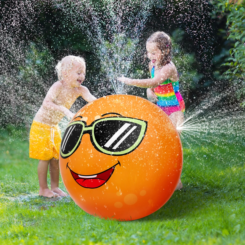 Toyvian Inflatable Orange Sprinkler Kids Summer Outdoor Water Playing Toy Easy to Inflate Yard Sprinkler Great Party Prop (Φ80cm)