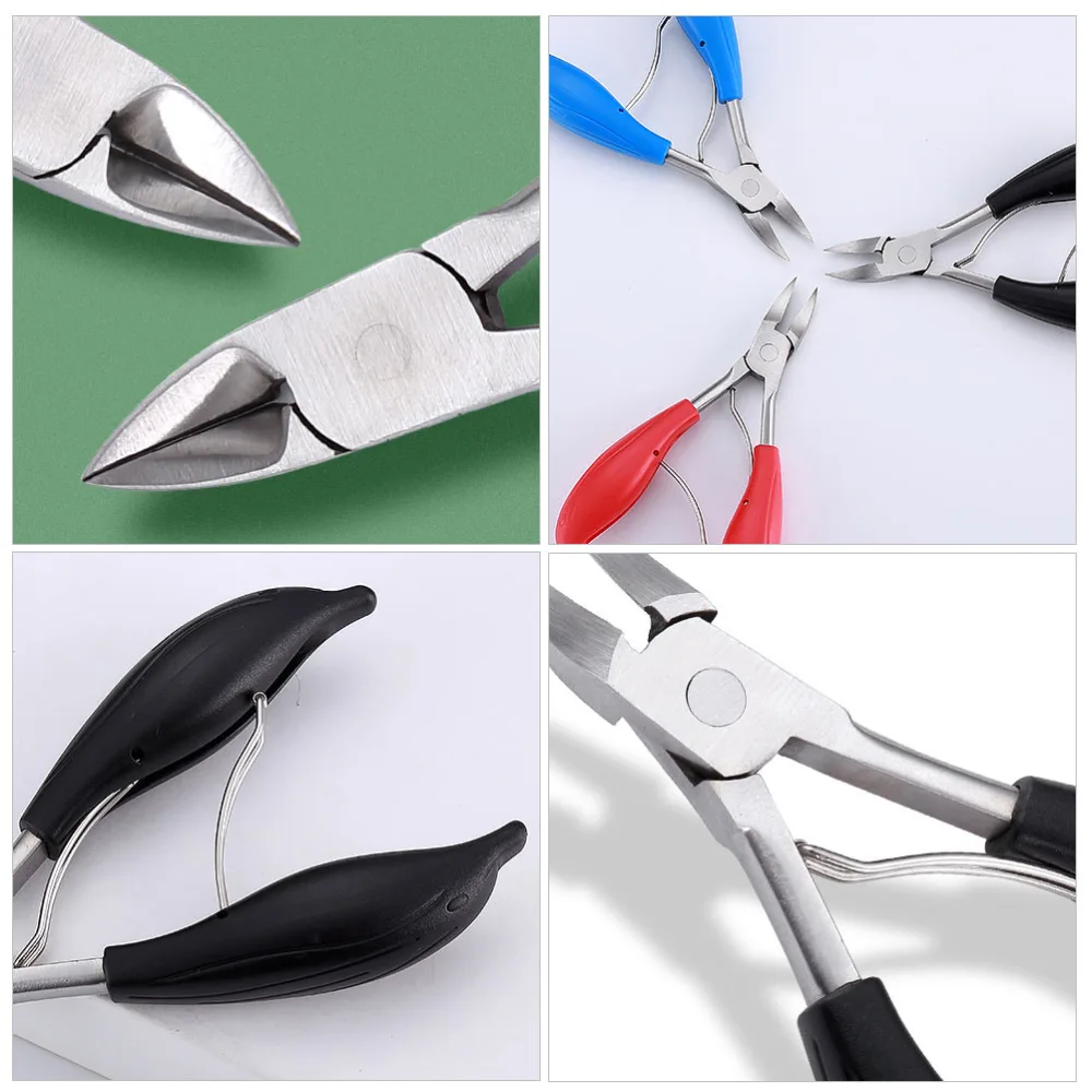 1PC Practical Nail Clipper Stainless Steel Plastic Handle Eagle Beak Plier Black