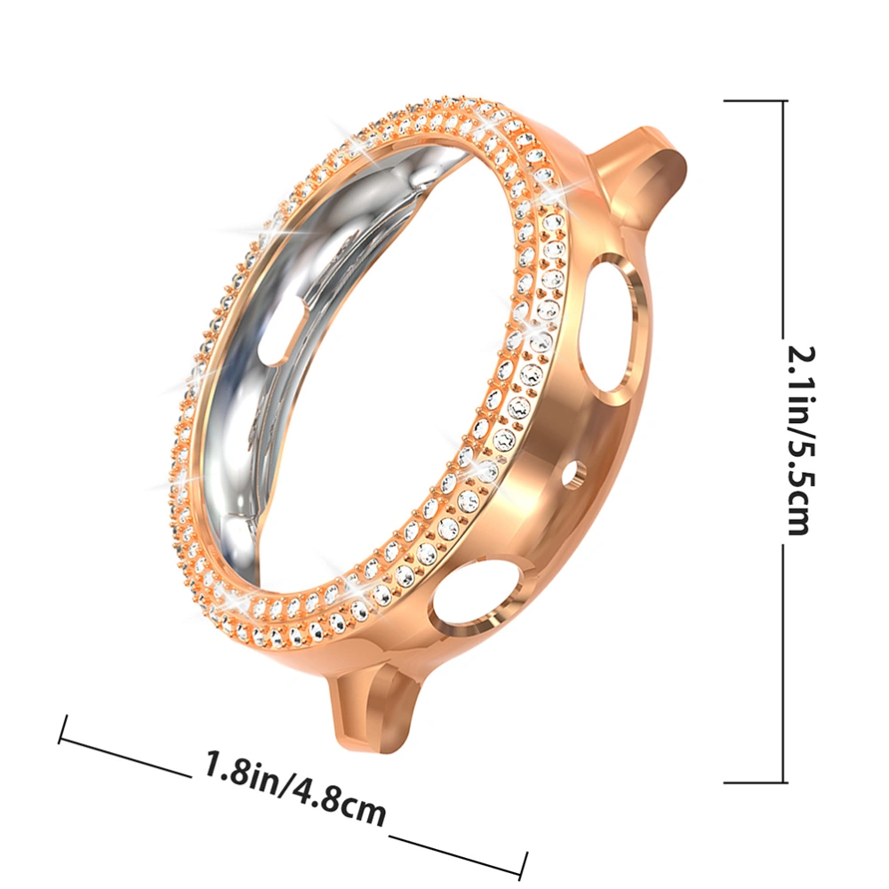 Watch Protective Case Plating Diamond Protection Frame Watch Protector Cover Compatible for Galaxy Watch Active 2 (44MM Rose Gold)