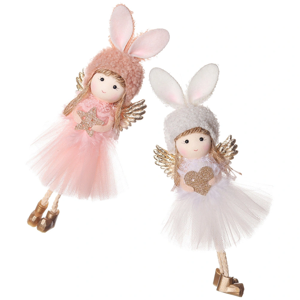 2pcs Christmas tree ornament gauze skirt angel doll pendants Christmas Ornaments Hanging