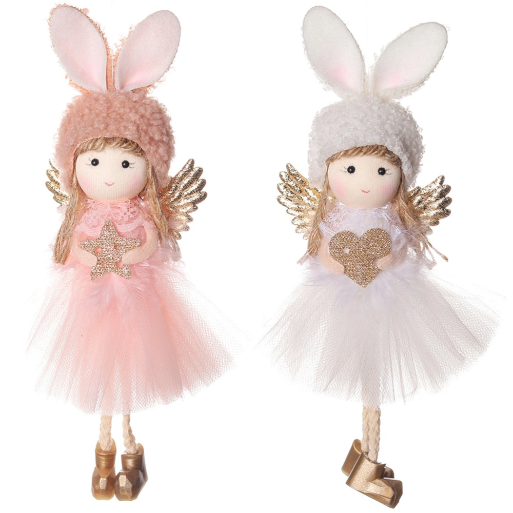 2pcs Christmas tree ornament gauze skirt angel doll pendants Christmas Ornaments Hanging