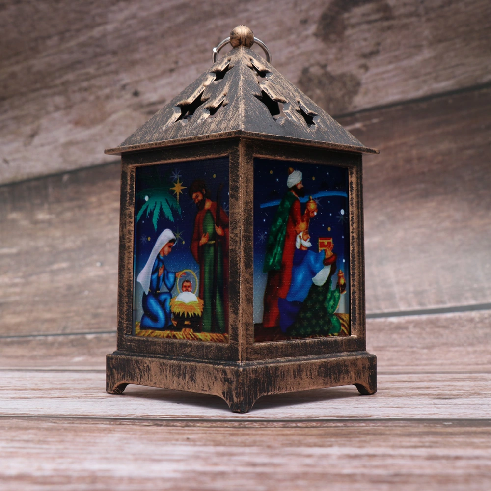 Christmas Retro Decorative Lantern Night Lamp Portable Party Props (Jesus)