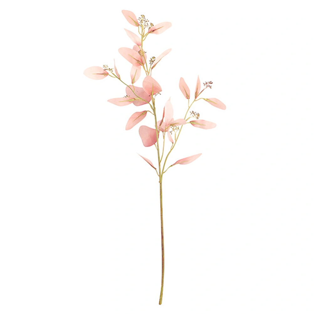 1pc Imitation Eucalyptus Leaf Wedding Hall Decoration Desktop Decoration Photography Props(Pink)