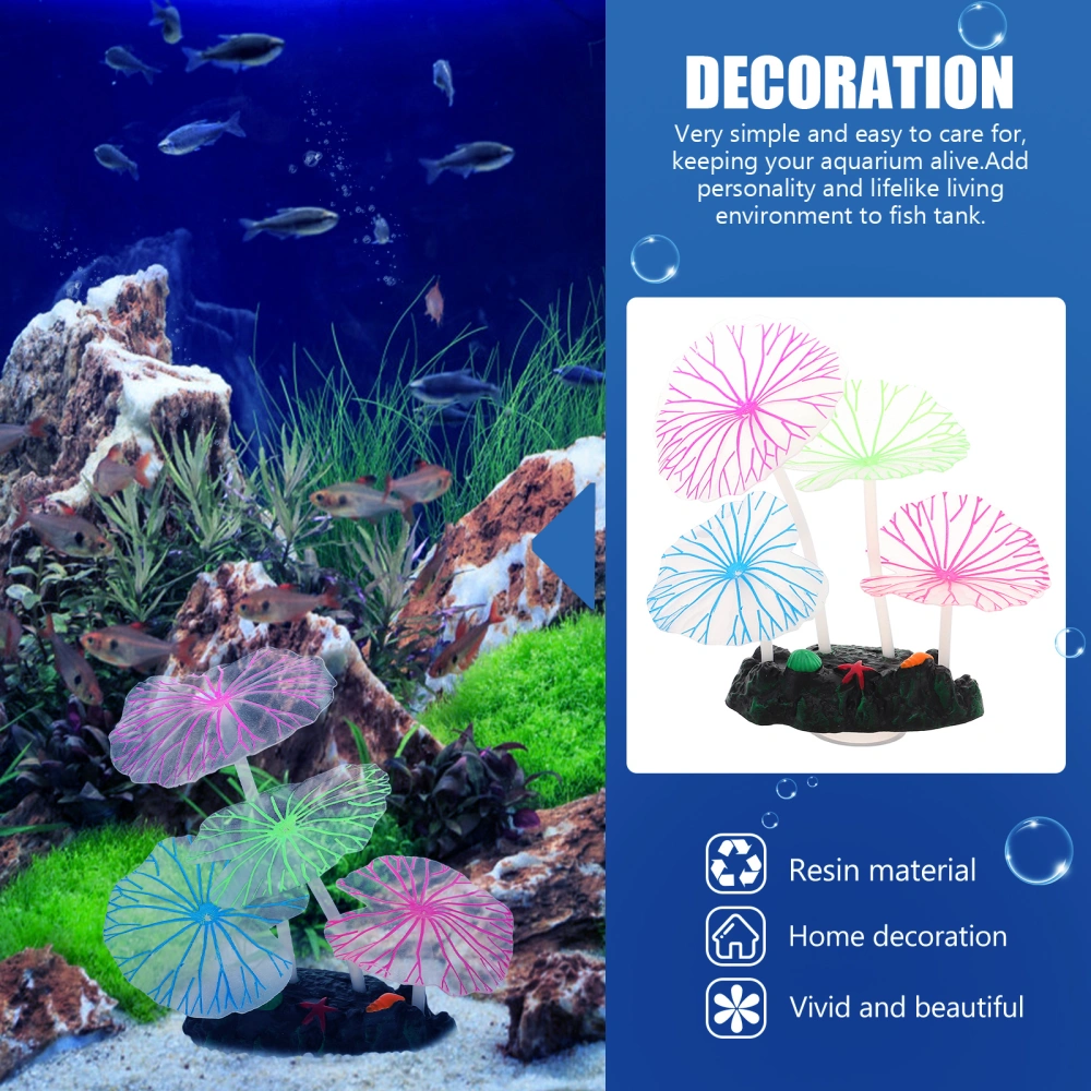 Artificial Lotus Leaf Fish Tank Decoration Fake Lotus Leaf Decoration Aquarium Lotus Leaf Ornament