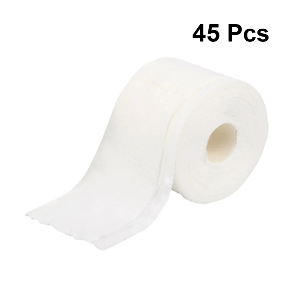 45Pcs Disposable Face Towel Facial Cleansing Towel Thicken Cotton Face Cleaner Makeup Remover Towel White