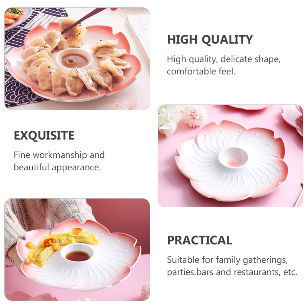 1pc Dumpling Dish with Vinegar Dish Creative Ceramic Dish Food Container