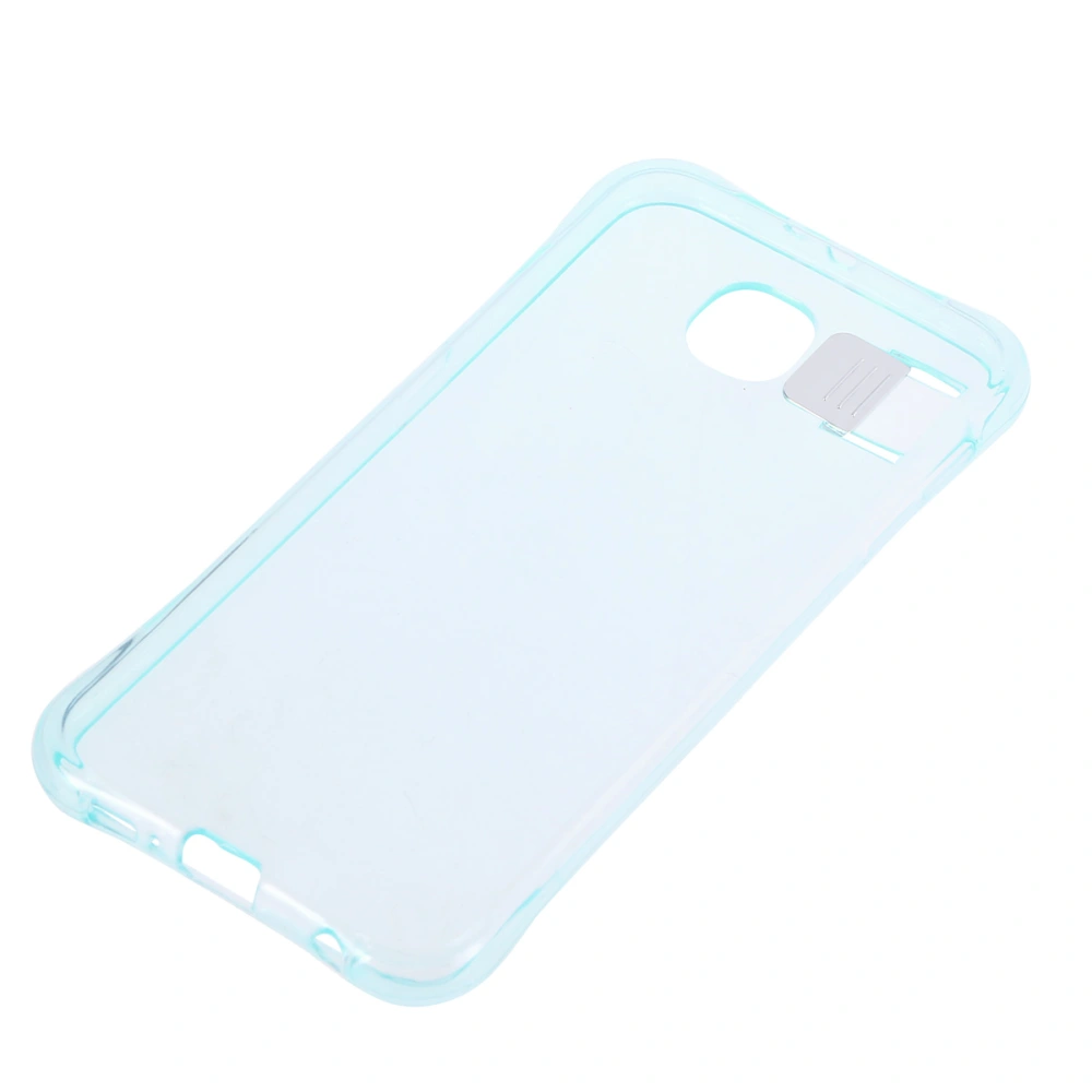 Slim Transparent Phone Cover TPU Flashing Phone Protective Case Scratch-resistant Cover For S6 (Blue)