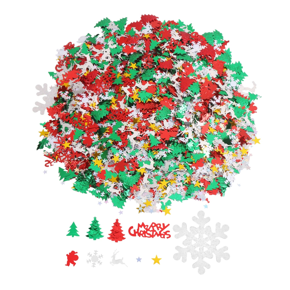 60G 10 Styles Christmas Santa Claus Snowman Elk Confetti Plastic DIY Confetti Centerpiece Party Decoration for Festival